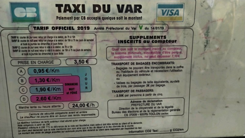 Demande Taxi client habitant le Pradet pour une destination Ollioules vers clinique des fleurs